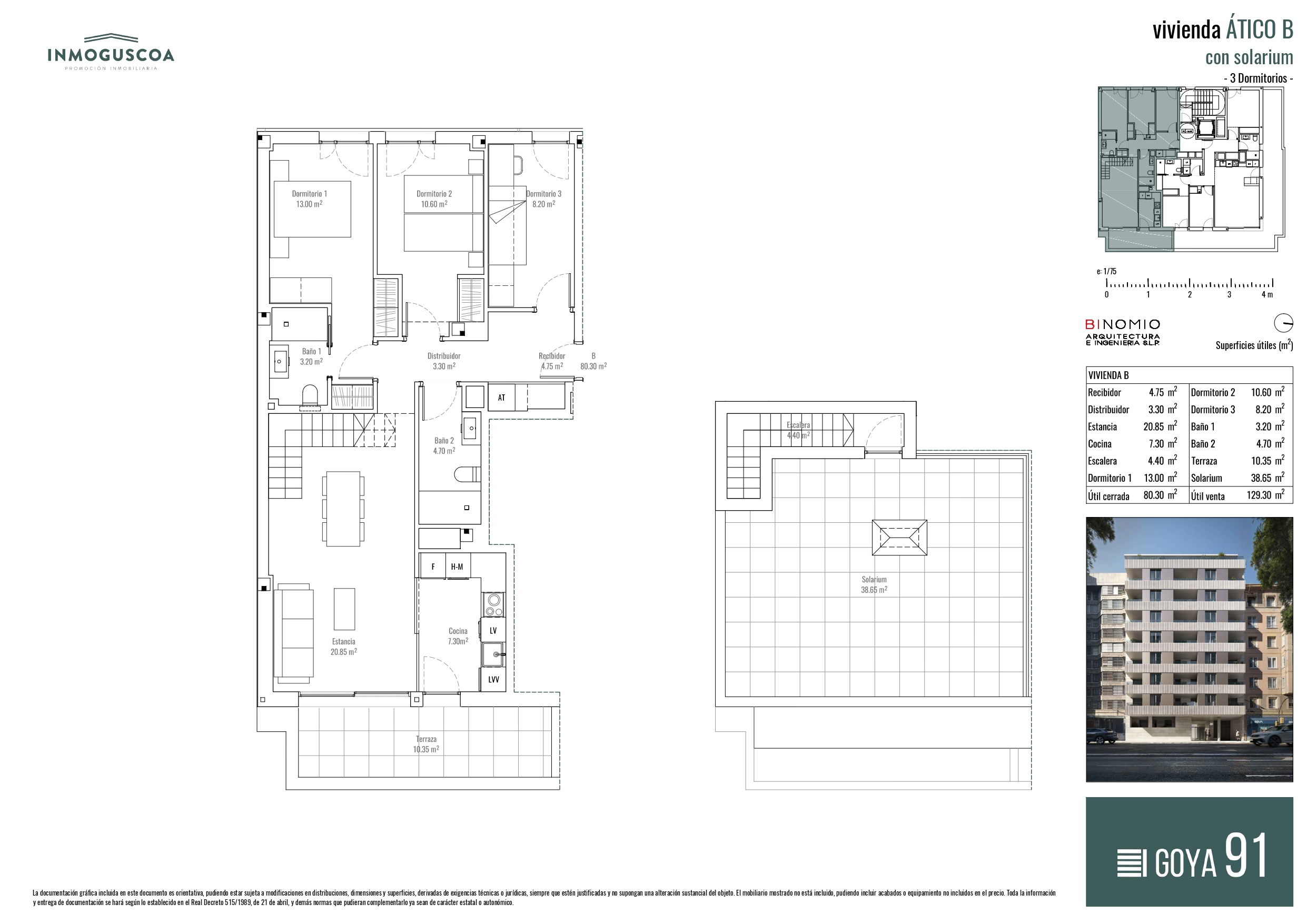 Plano de Atico B + solarium